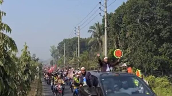 মাদারীপুর-৩ আসনের ইসলামী আন্দোলন প্রার্থীর মোটরসাইকেল শোভাযাত্রা