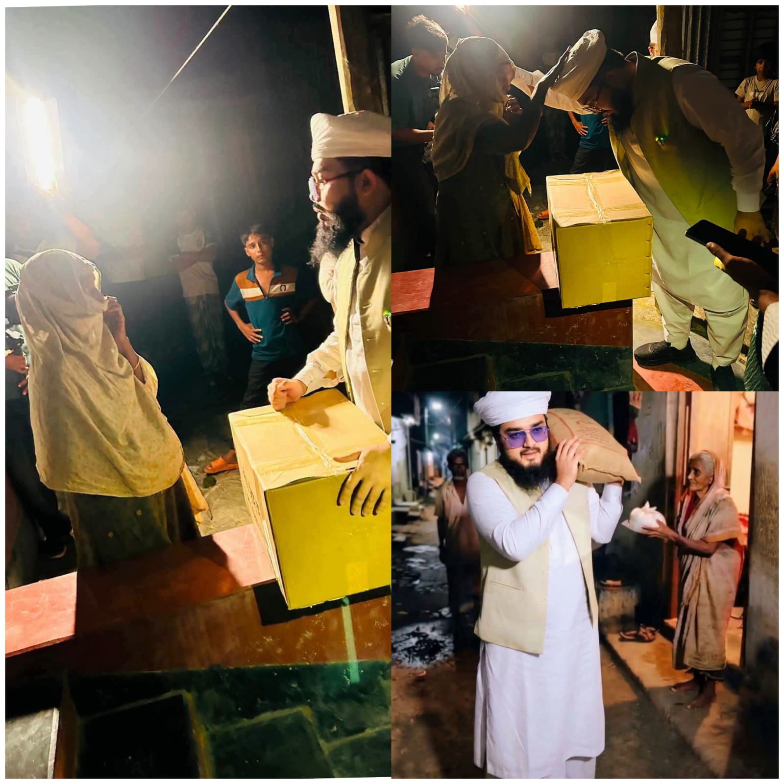 গভীর রাতে মানুষের দ্বারে খাবার নিয়ে শিবচরের এমপি হানজালা